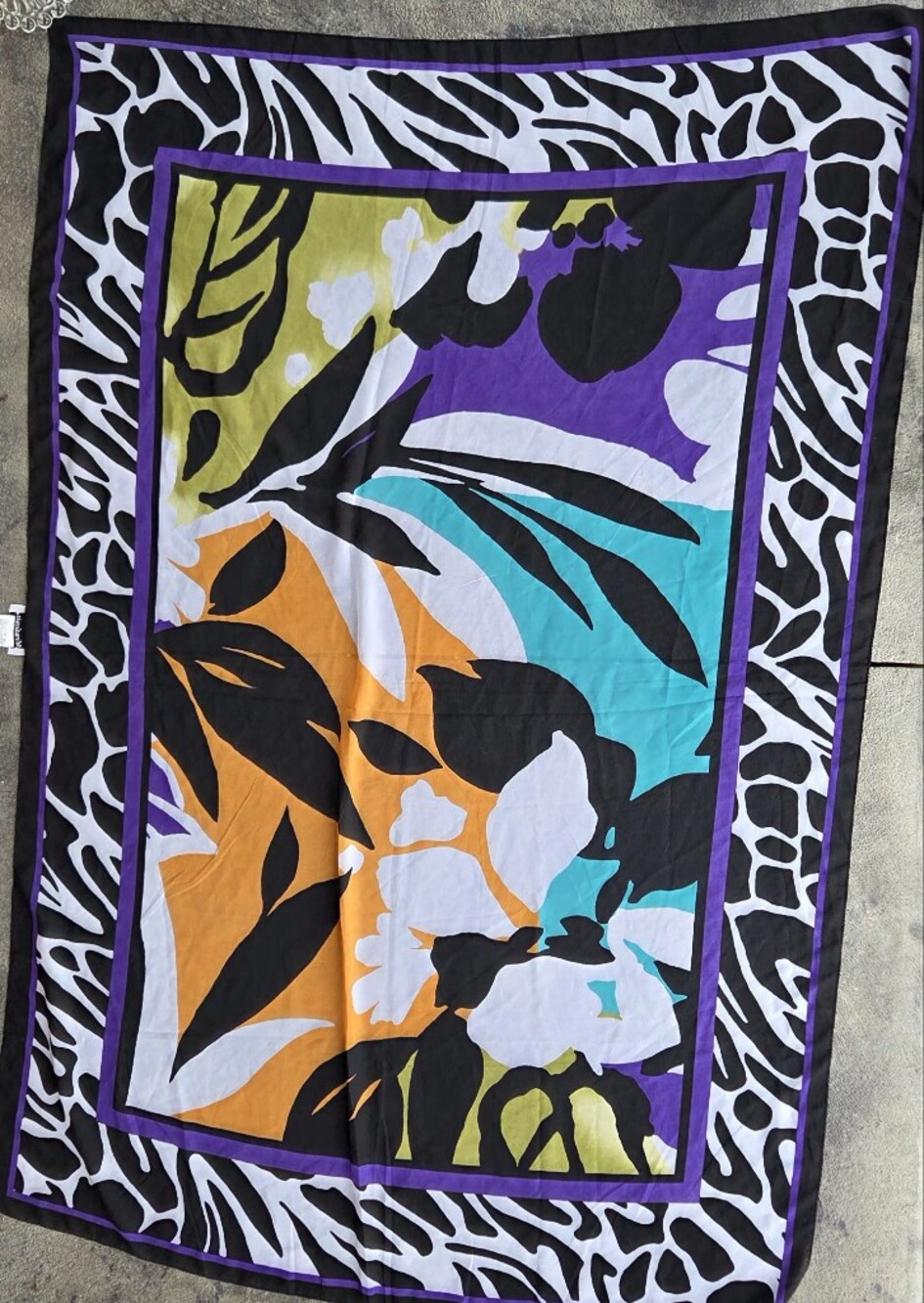 Multicolor Floral Miraclesuit Chiffon Wrap - Vibrant Orange, Turquoise & Purple